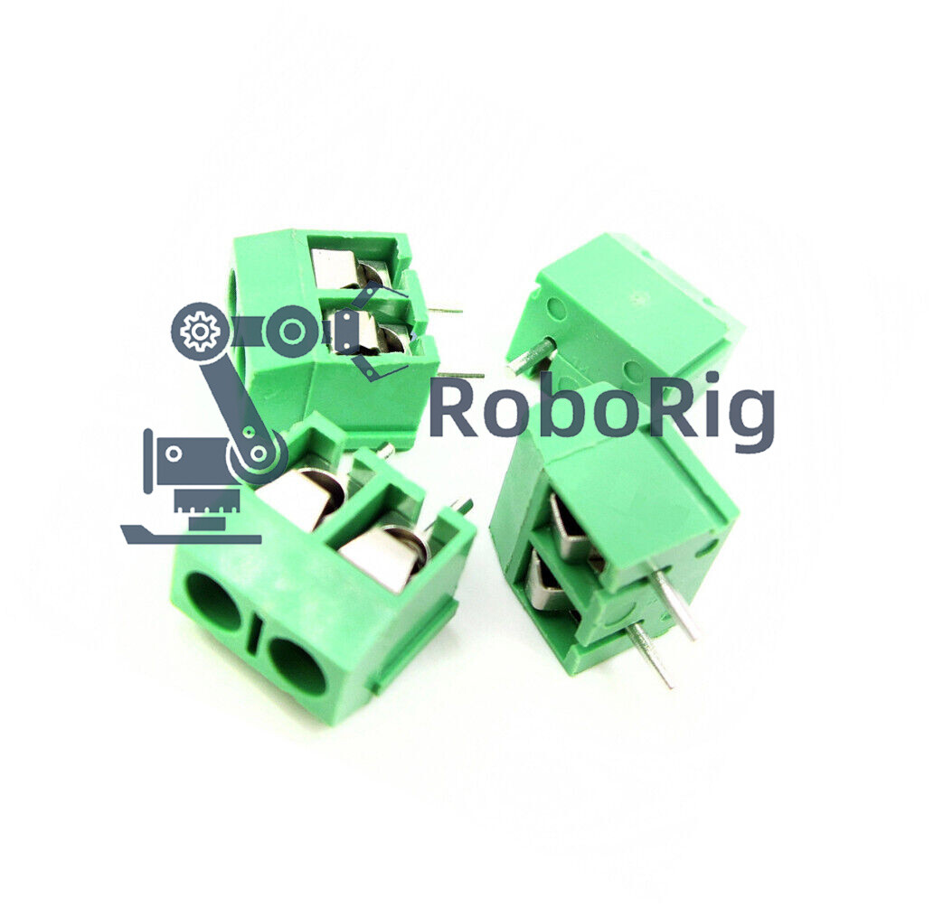 100PCS Green KF301-2P 2 Pin Plug-in Screw Terminal Block Connector 5.08mm