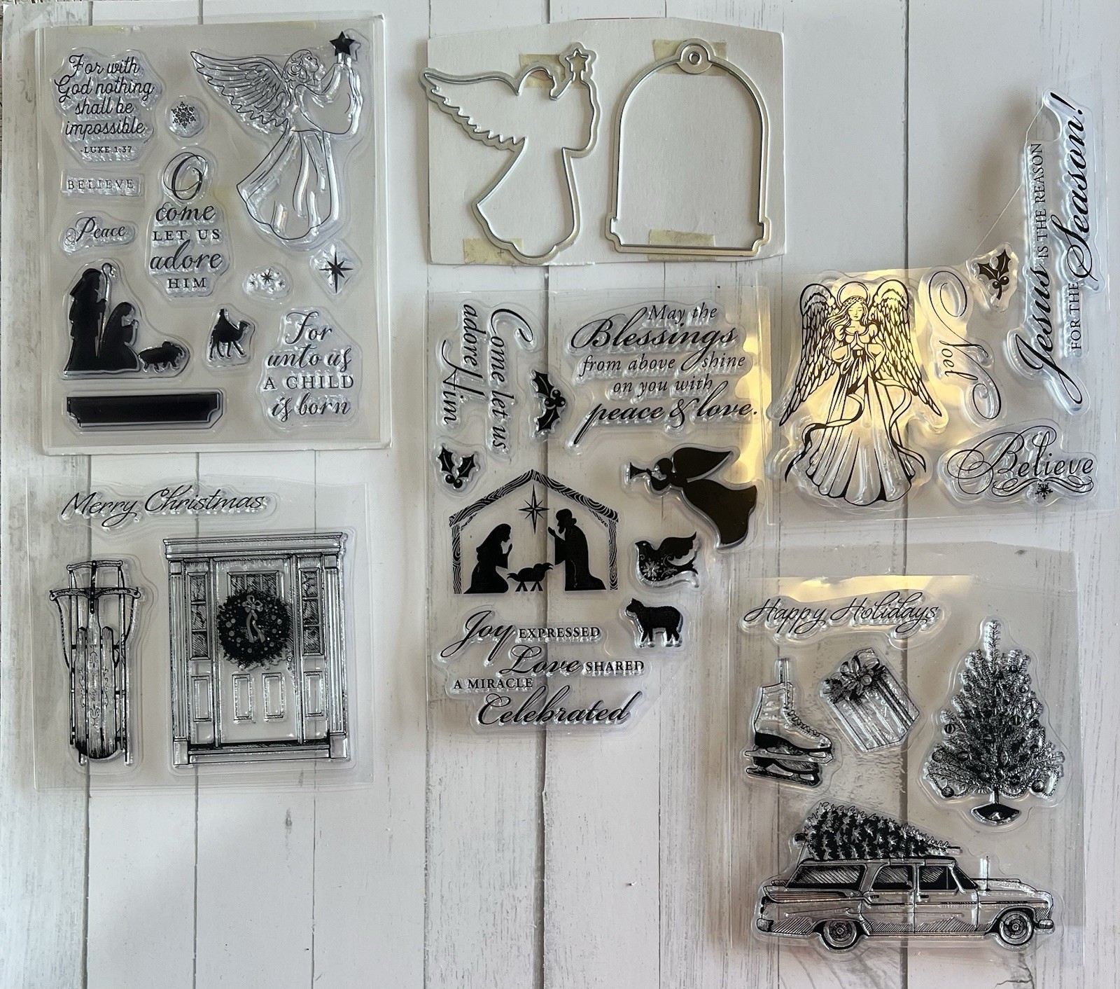 Large Lot Of Christmas Stamps & Cutting Dies Over 30 Pieces Unused
