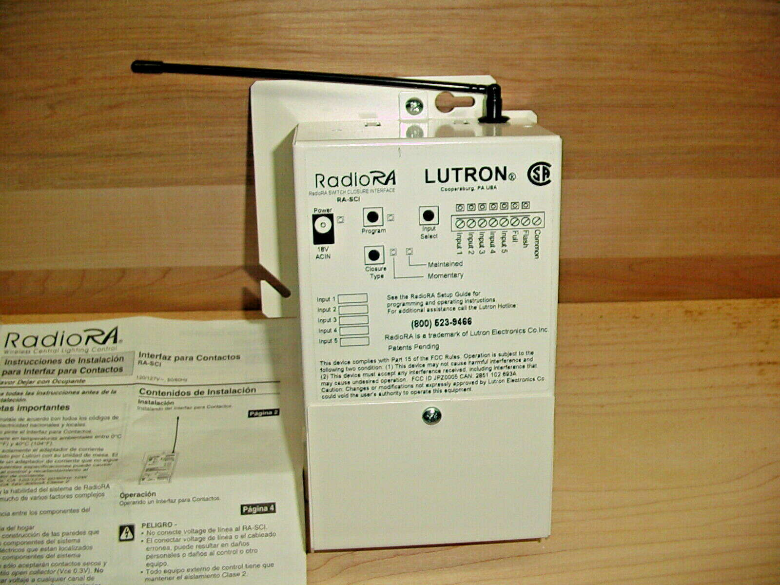 Lutron RadioRA Switch interface RA-SCI