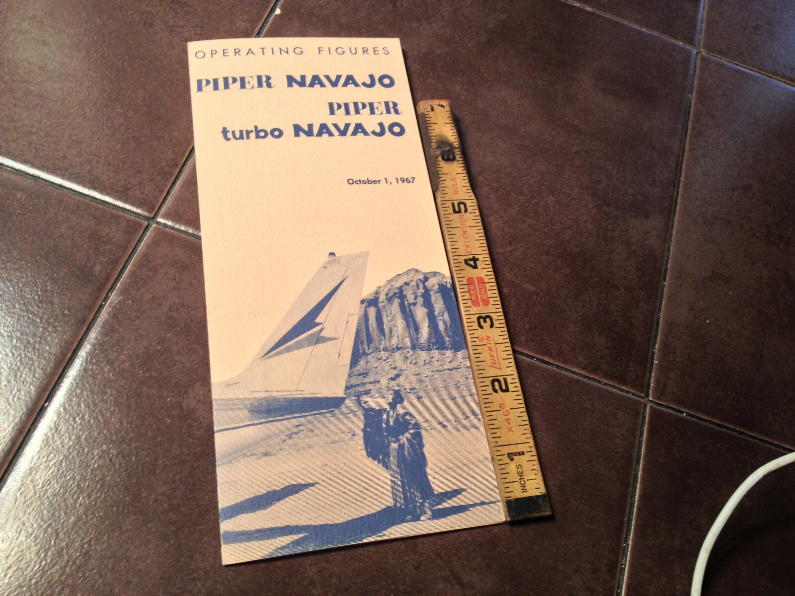 Original 1967 Piper Navajo & Turbo Navajo Operating Figures Brochure.