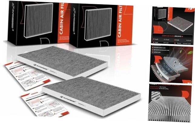 2-PC Cabin Air Filter with Activated Carbon Compatible with Dodge Grand
