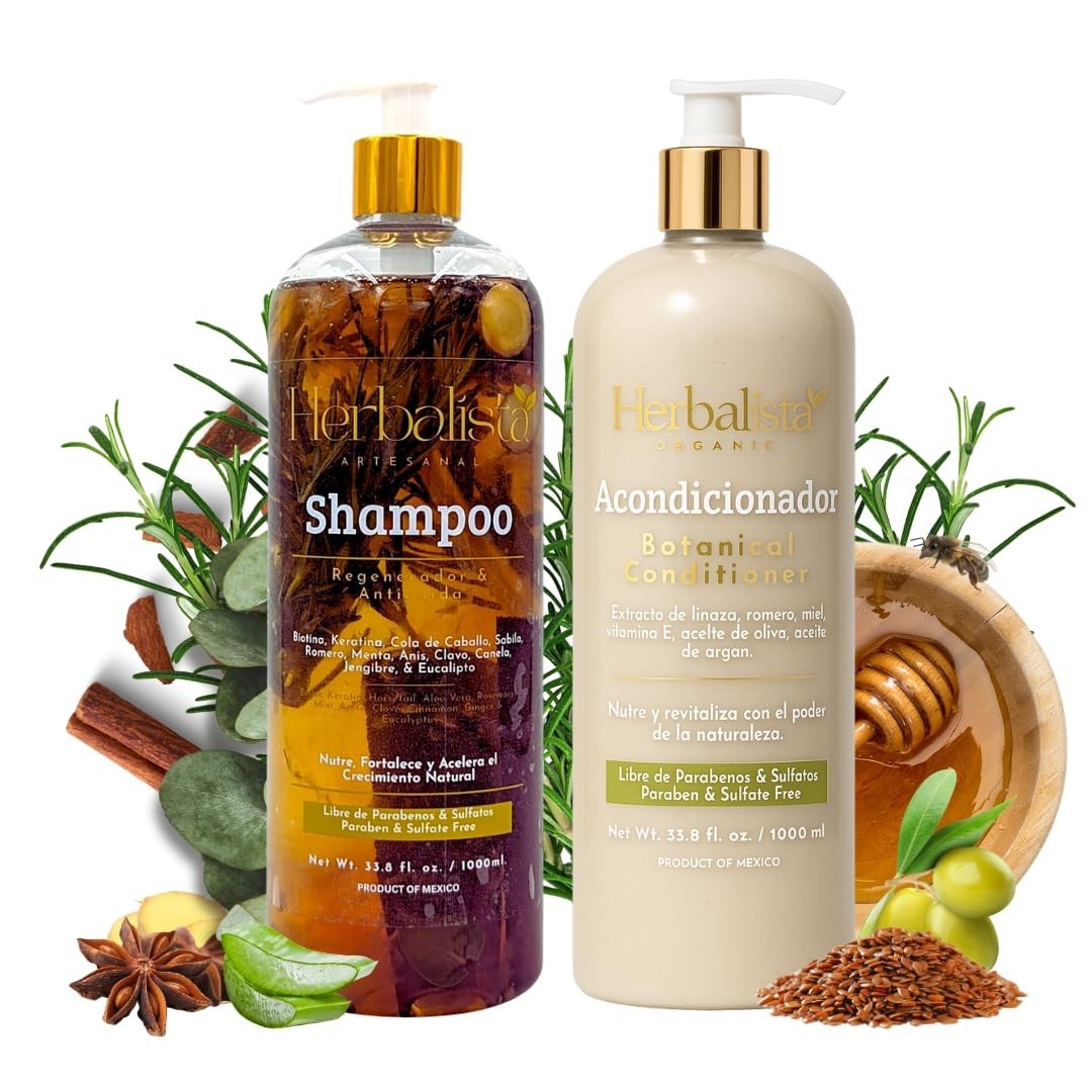 Herbal Hair Shampoo & Conditioner Set 1000ml With botonicals Rosemary cloves