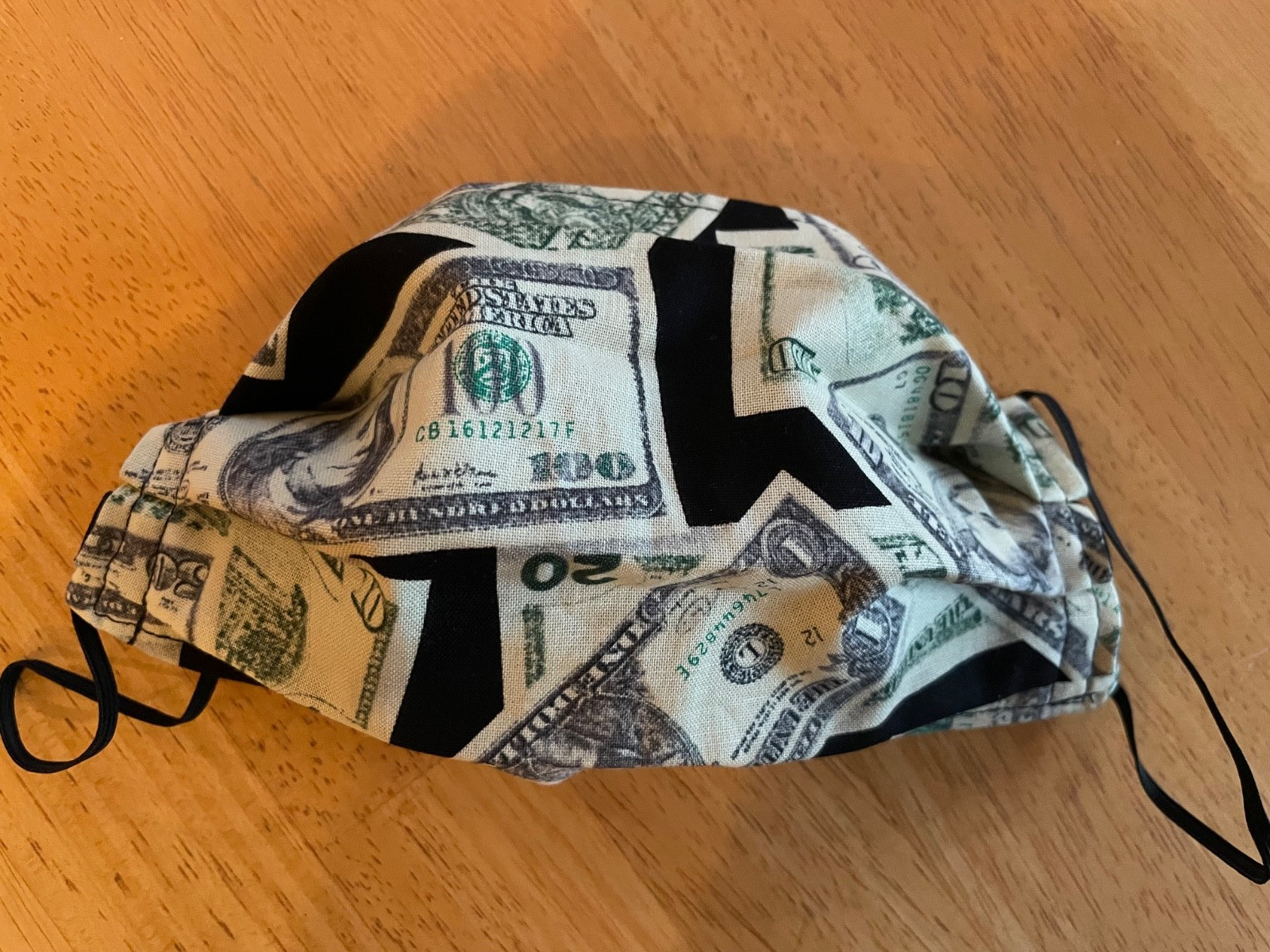 100% Cotton Two-Layer Mask with Money Design for Las Vegas, Gambling, Cards