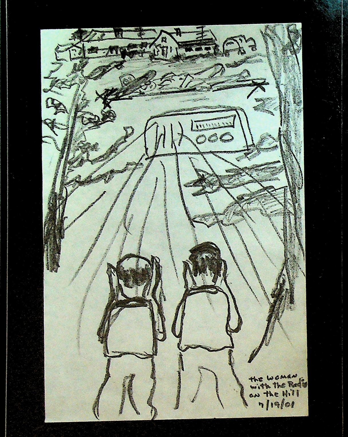 Carl Morse Gay Poet Playwright Original Art The Woman With Radio on the Hill