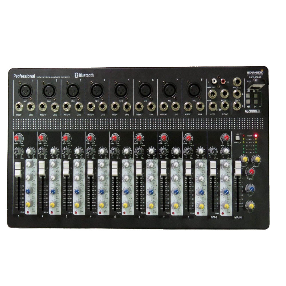 10 Channel Audio Sound Mixer Function Recording Mixing Console Effects USB Mix