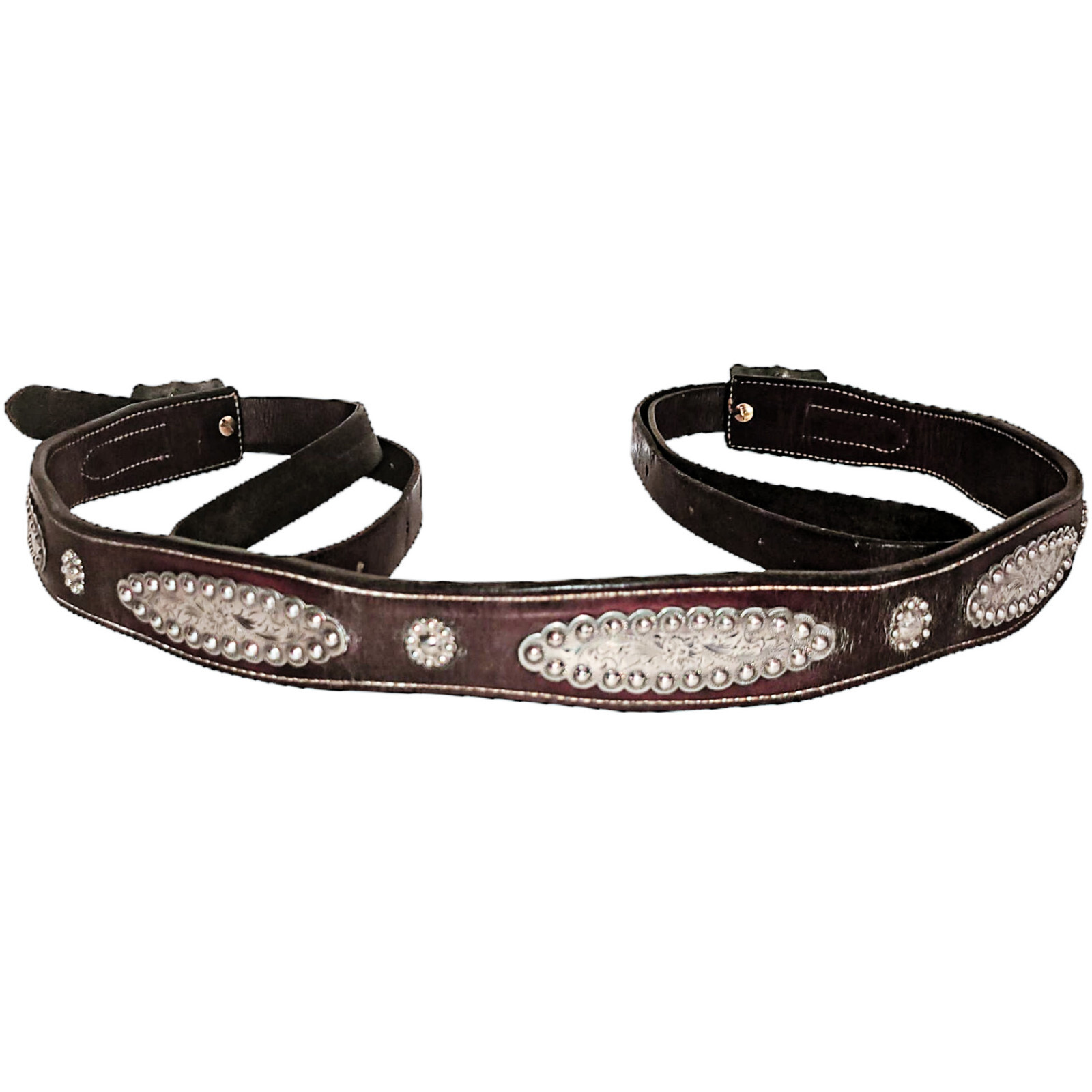 Vintage Vogt Dotted Berry Sterling Silver Dark Oil Western Show Breast Collar