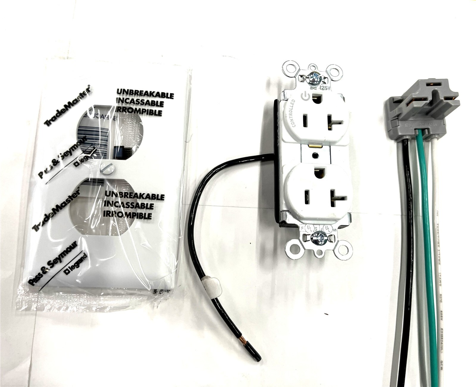 10X P&S White PT5362SCCHW Plugtail Half Controlled Duplex 20A W/Harness PTRA6STR