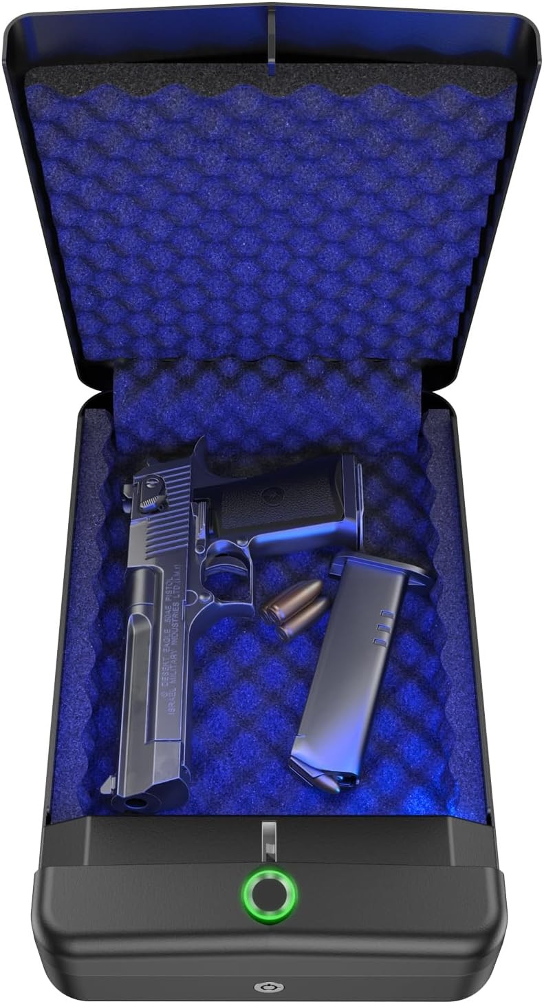 HOLEWOR Biometric Gun Safe Fingerprint Quick Access Portable