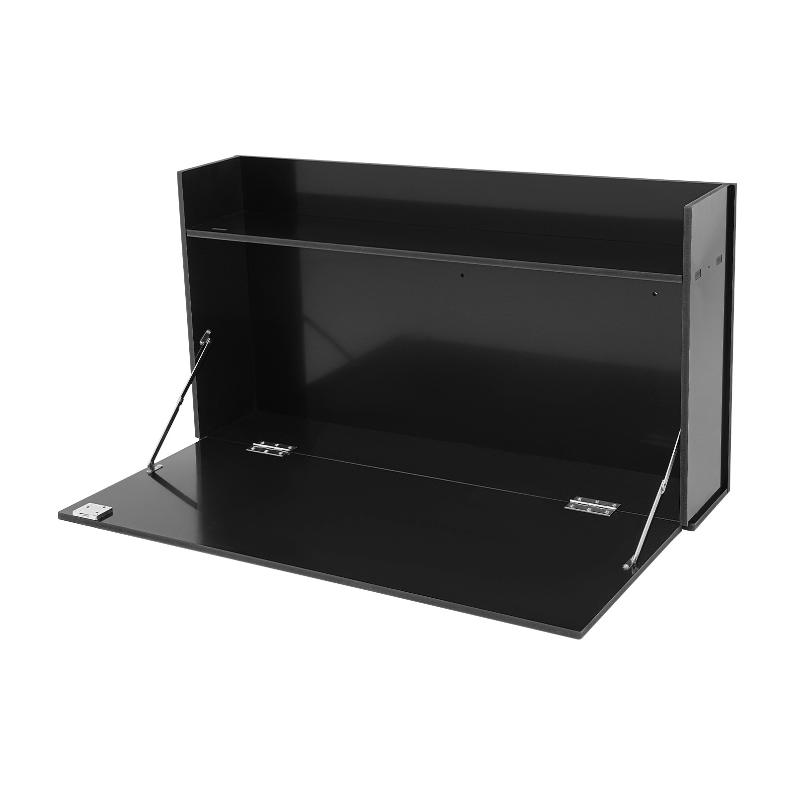 80*42*15cm Black Multifunctional Floating Desk Wall-mounted Foldable Cabinet