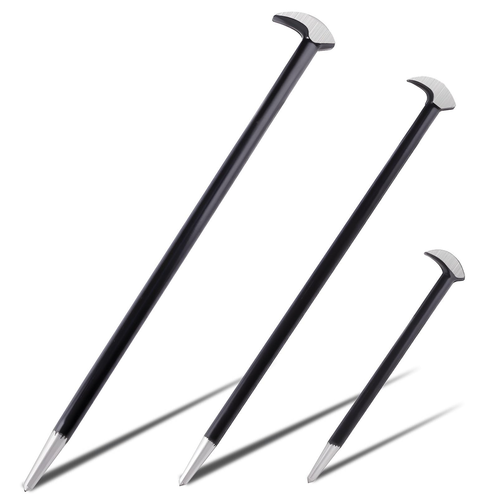 3PCS Rolling Head Pry Bar Set Heavy Duty Indexing Pry Bar Set for Automotive