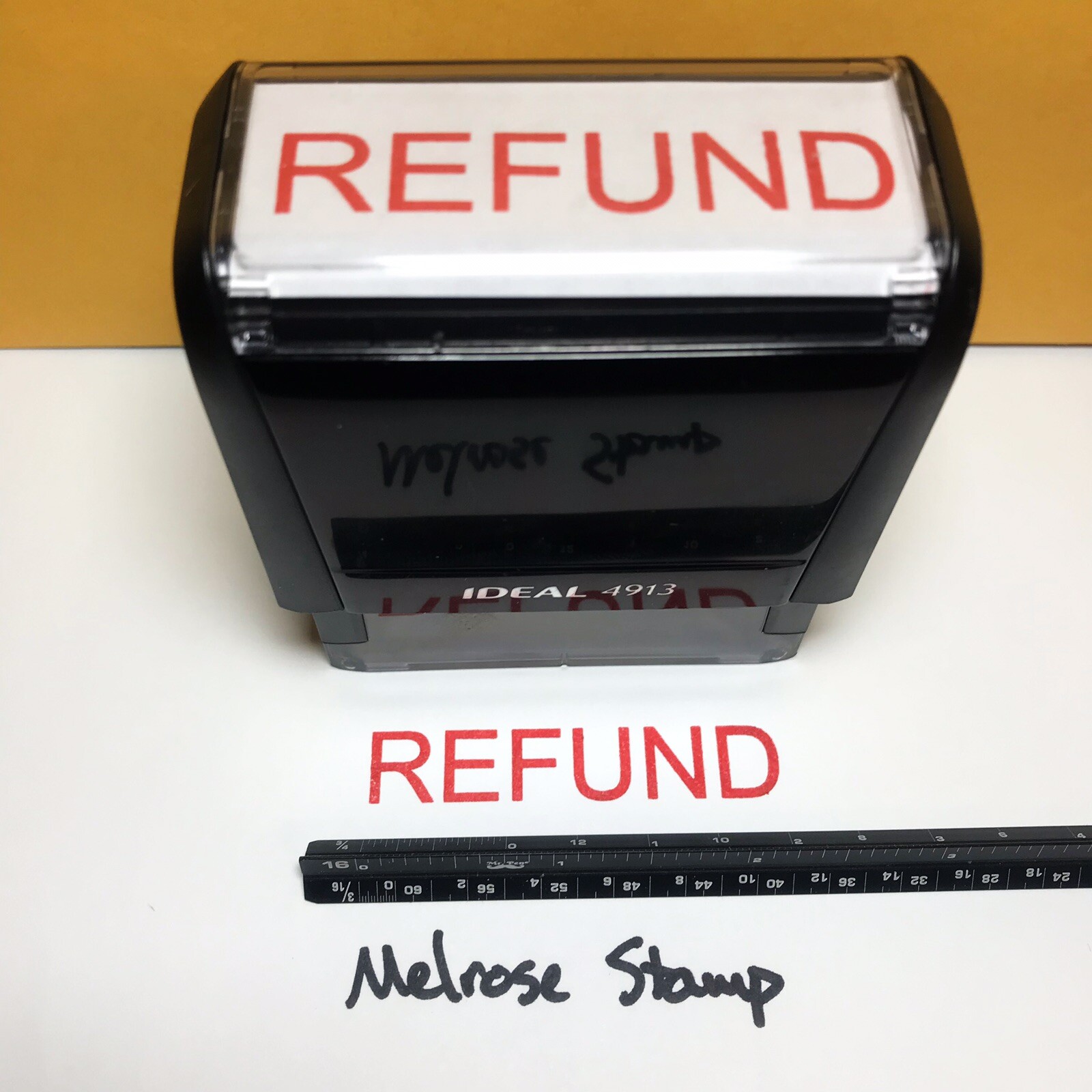 Refund Rubber Stamp Self Inking Red Ink Ideal 4913