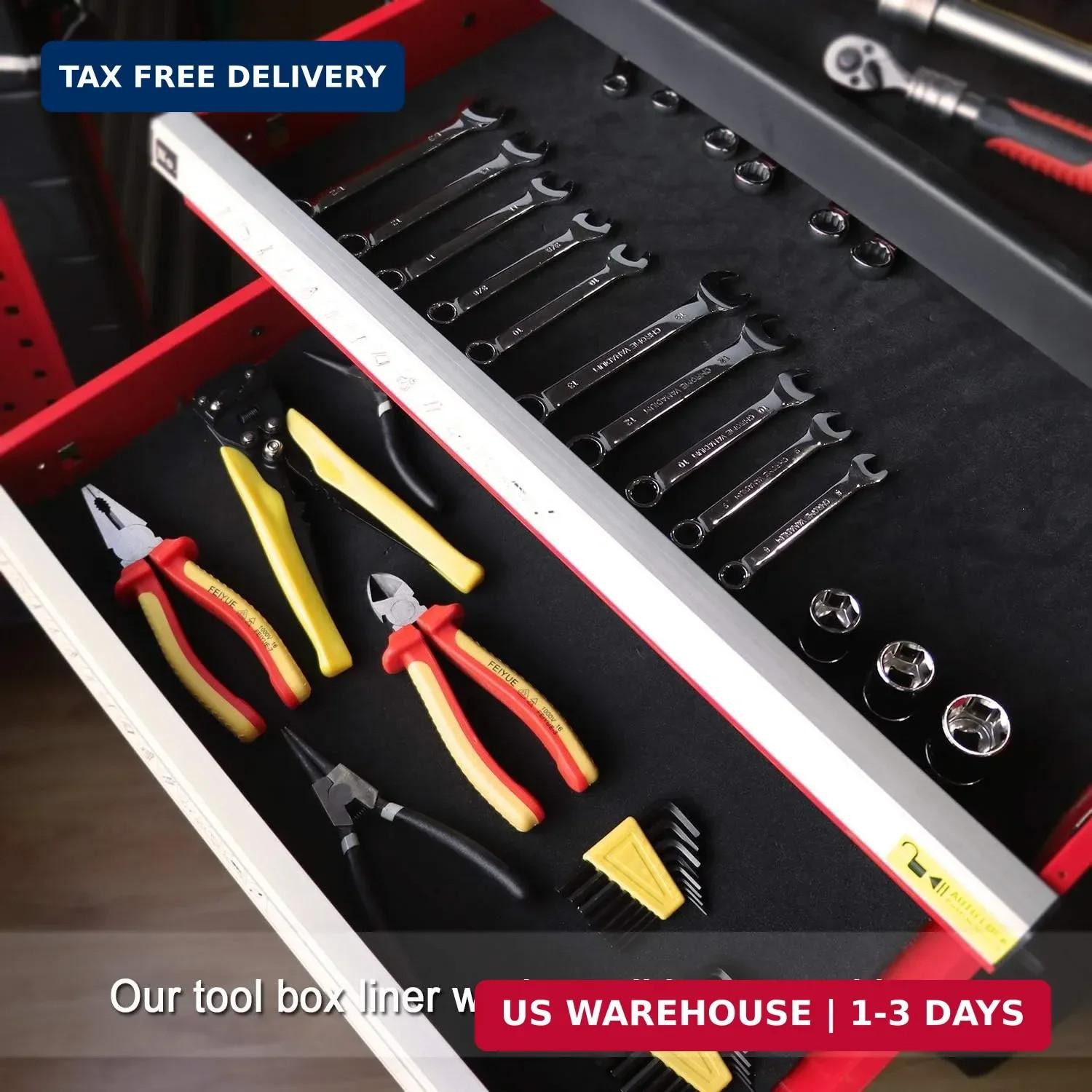 Tool Box Liner Drawer Liners Non Slip Padded Shelf Foam Rubber Roll Mat 16 New