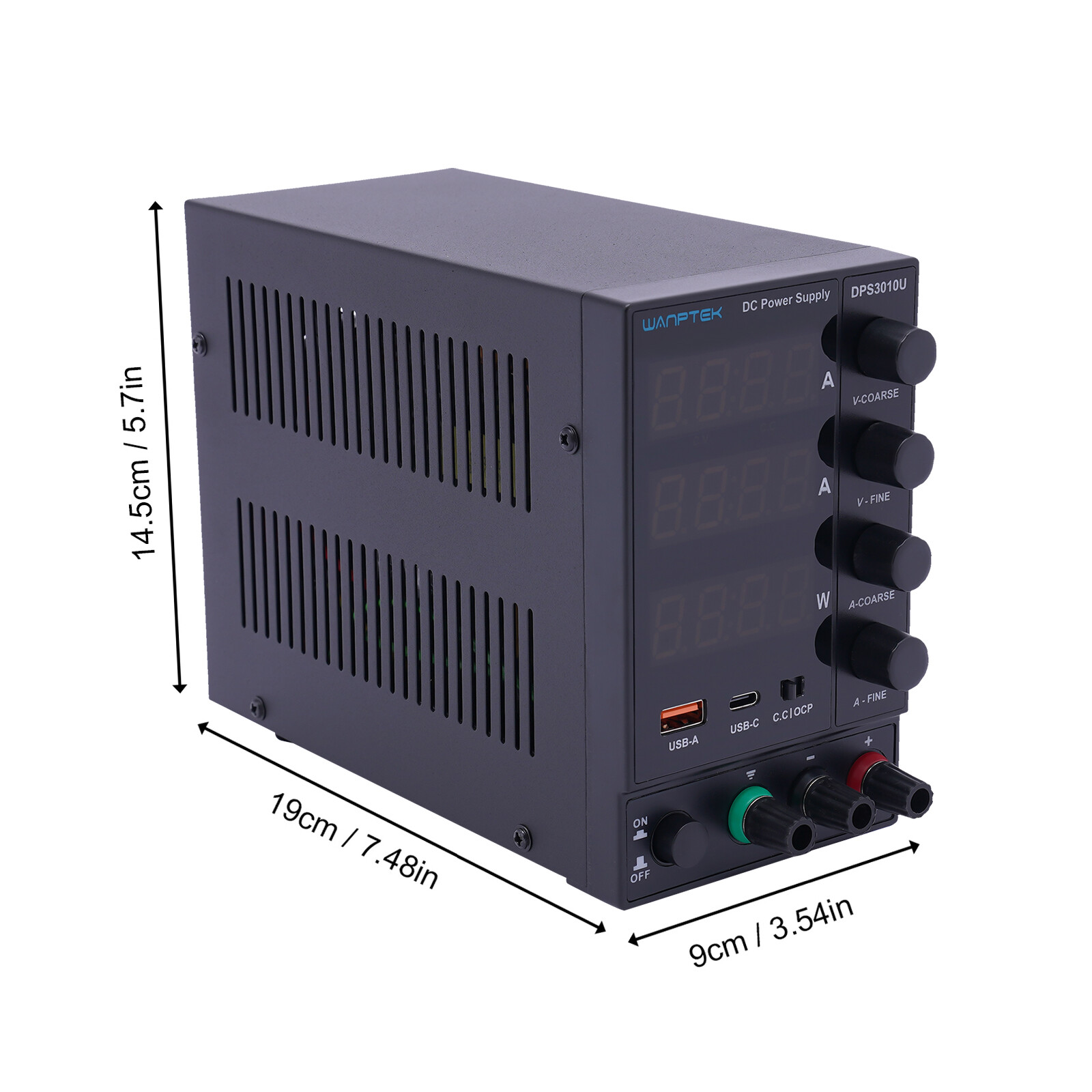 DC 0-30V 0-10A Power Supply Lab Variable Adjustable Regulated Bench Switching