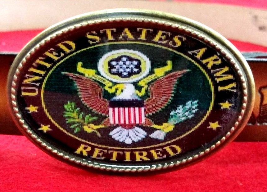 U.S. ARMY RETIRED Epoxy Belt Buckle - NEW
