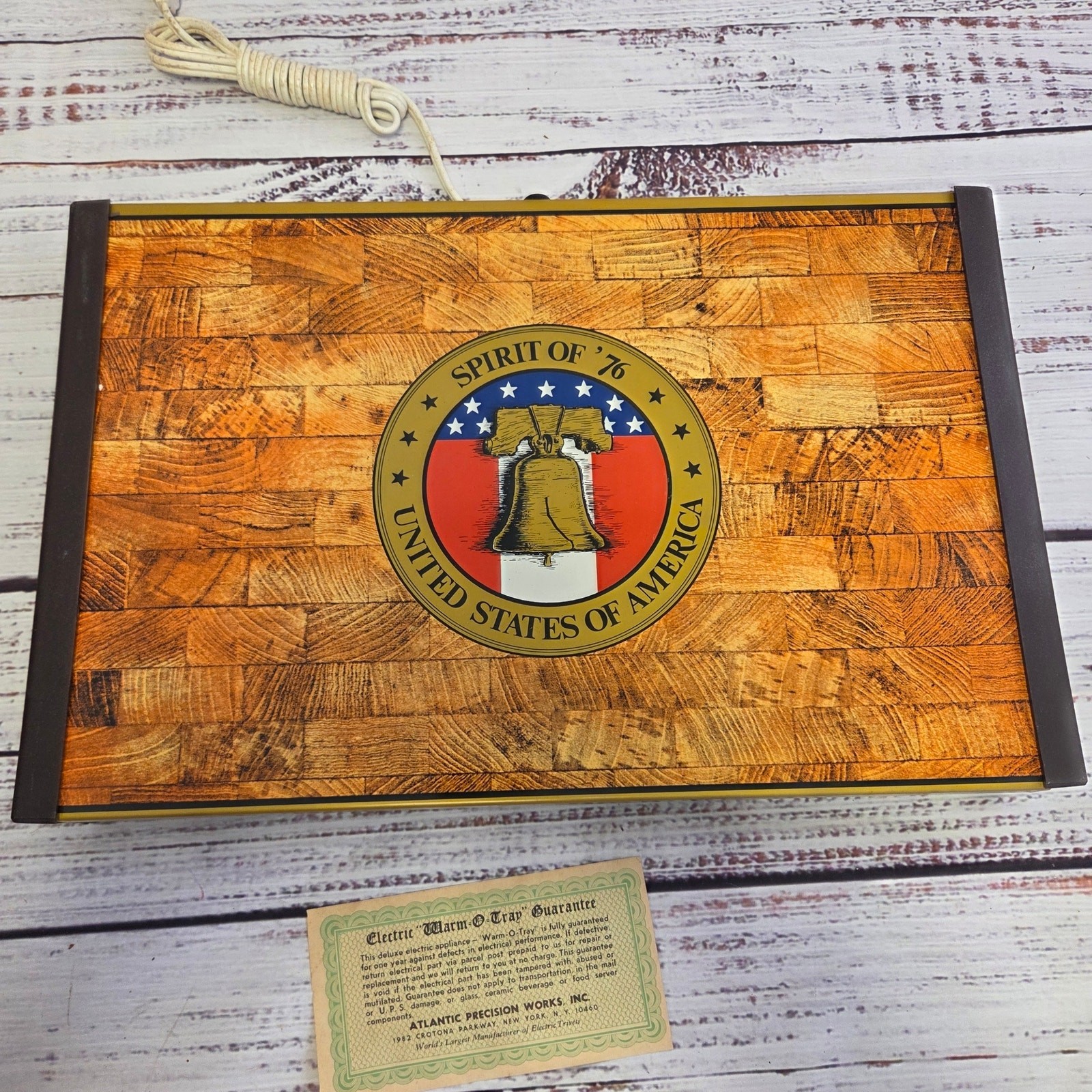 Party Hostess Warm-O Tray Electric Food Warming Tray w Box USA Liberty Bell