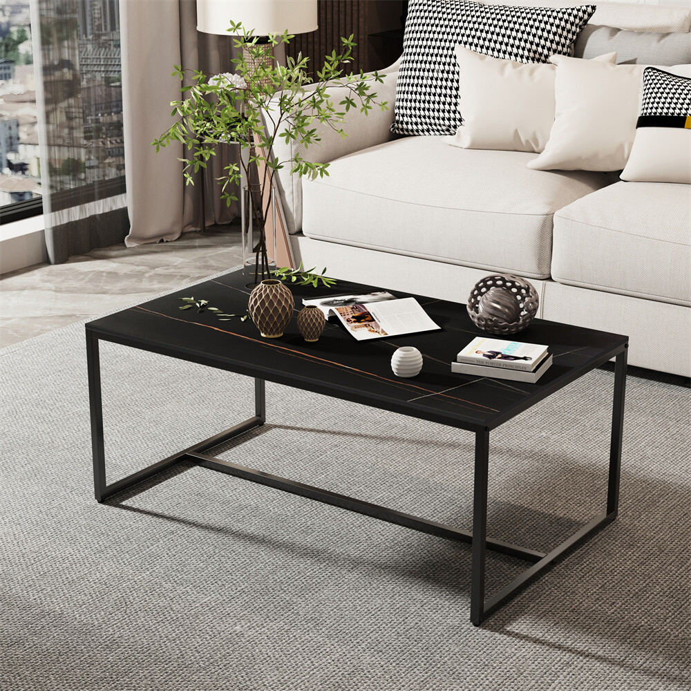 Rectangular Coffee Table Sintered Stone Cocktail Table For Living Room Apartment