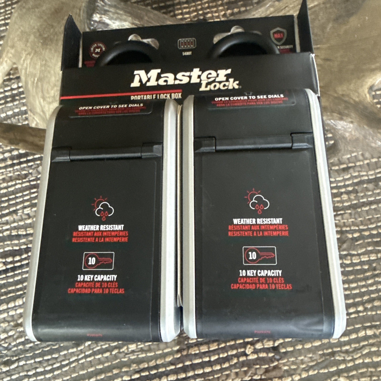Master Lock 5480T Large Outdoor LOCK BOX with Removable Shackle (2-pack)