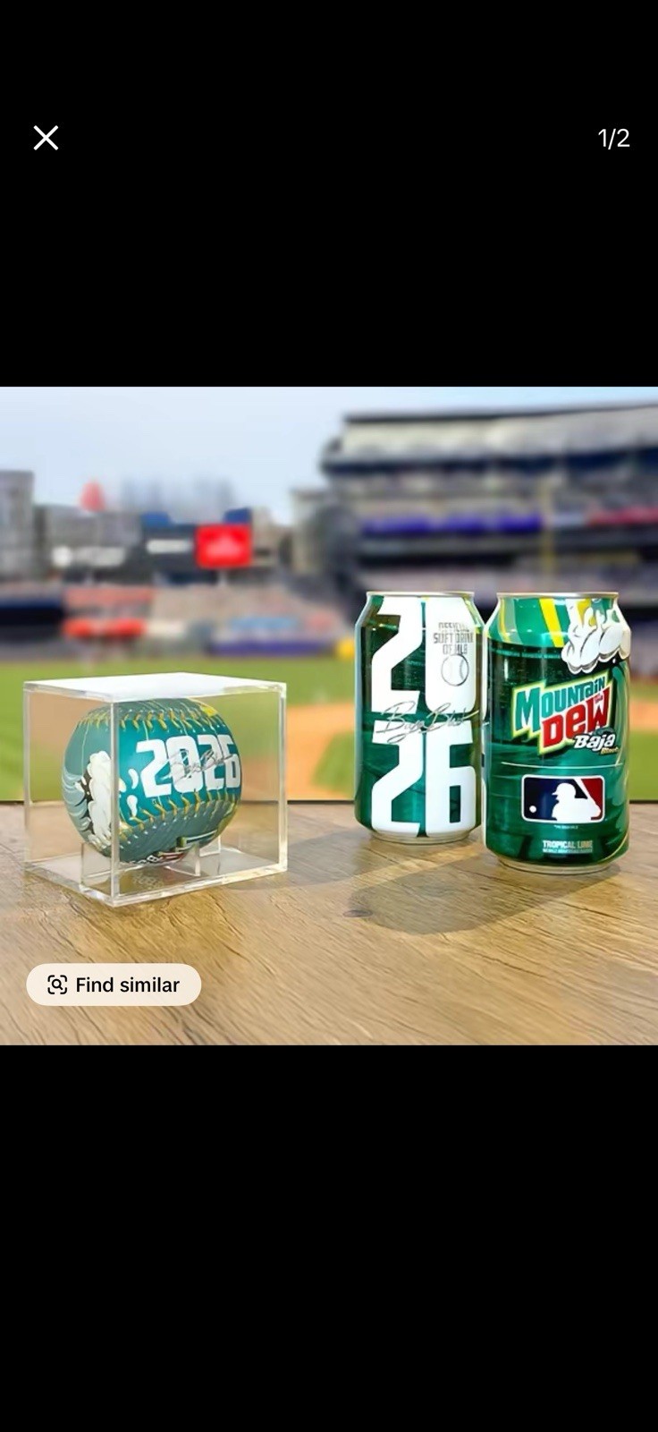 Mountain Dew Baja Blast x MLB Baseball and 12 pack of Baja Blast LIMITED EDITION