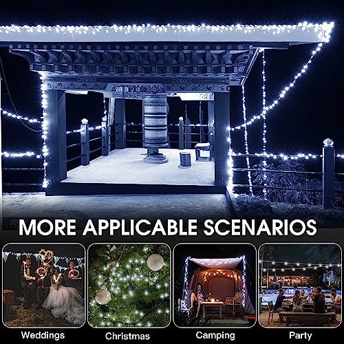 Vimorg Solar String Lights Outdoor, 2 Pack 79FT 200 LED 100Cool White