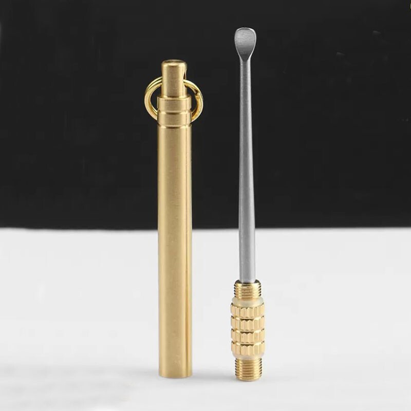 Titanium Alloy + Brass Earwax Cleaner Ear Pick Wax Remover Clean Health Spoon
