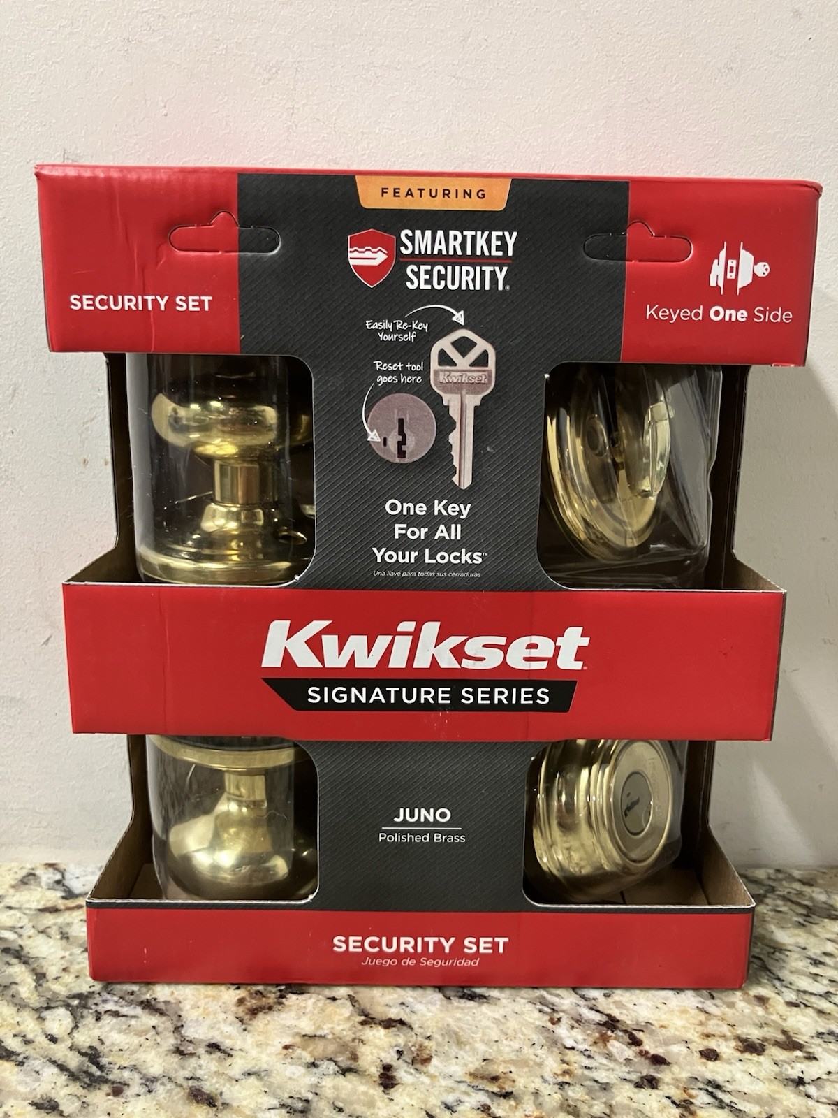 KWIKSET Entry Door Knob & Single Cylinder Deadbolt Combo 1-3/8" to 1-3/4 Door Th