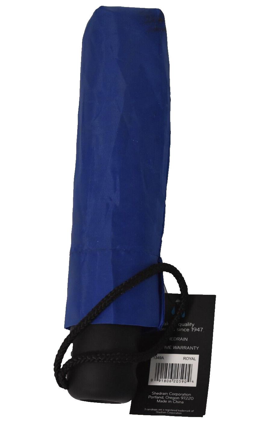 ShedRain Adult Manual Royal Blue Solid Compact Umbrella Rain Protection 1349A
