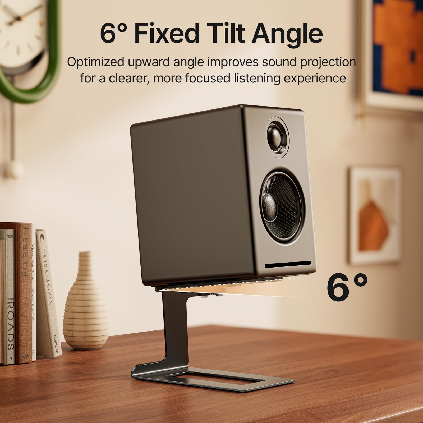 Desktop Speaker Stands Pair, Speaker Riser for Most Small & Medium Bookshelf Spe