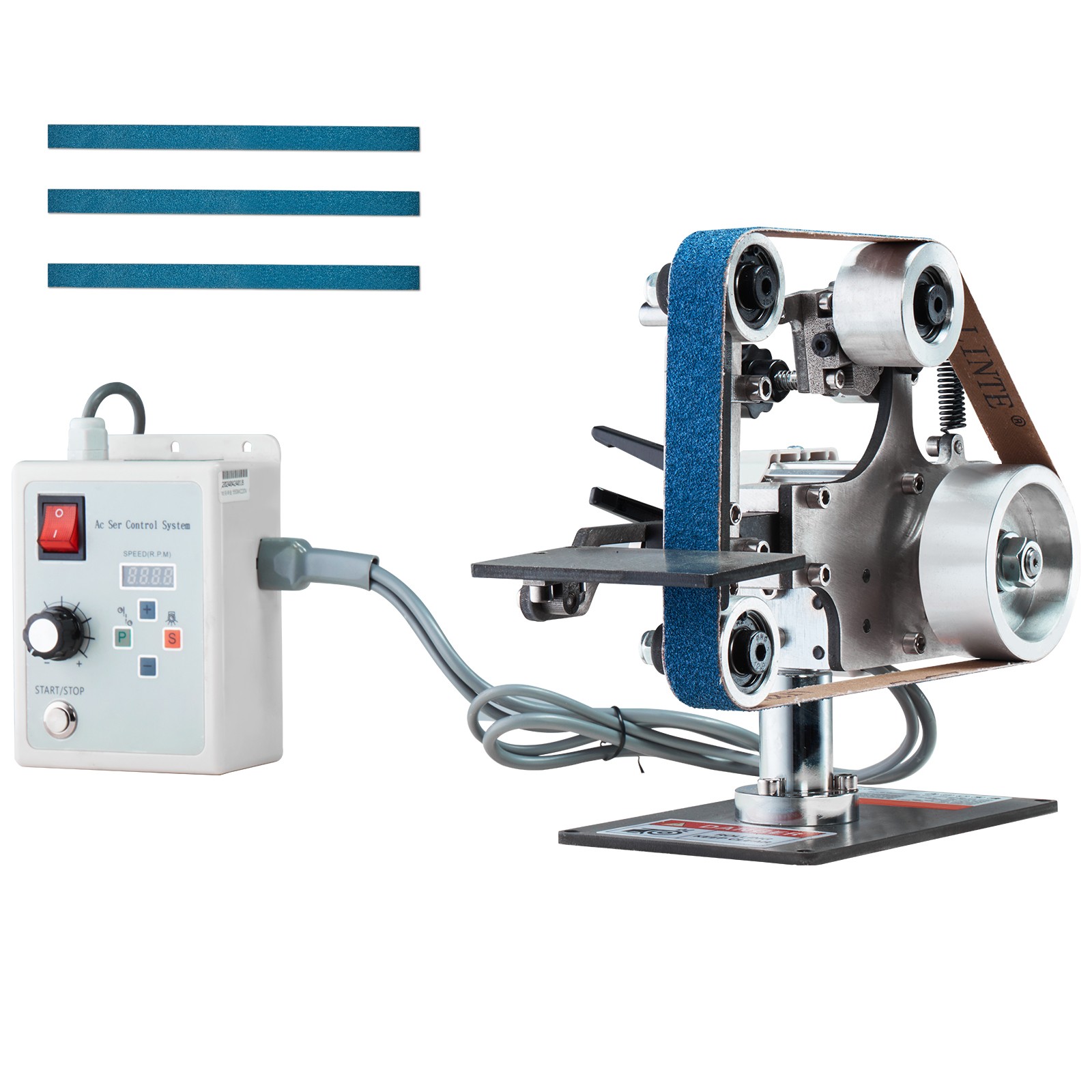 Uimoso Belt Grinder Sander 30x1-Inch Variable Speed withVFD and 2 Grinding Molds