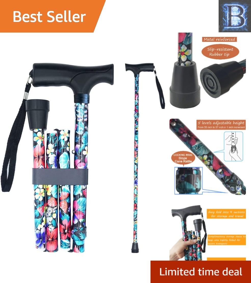 Adjustable Folding Walking Cane for Seniors - Lightweight & Ergonomic Design