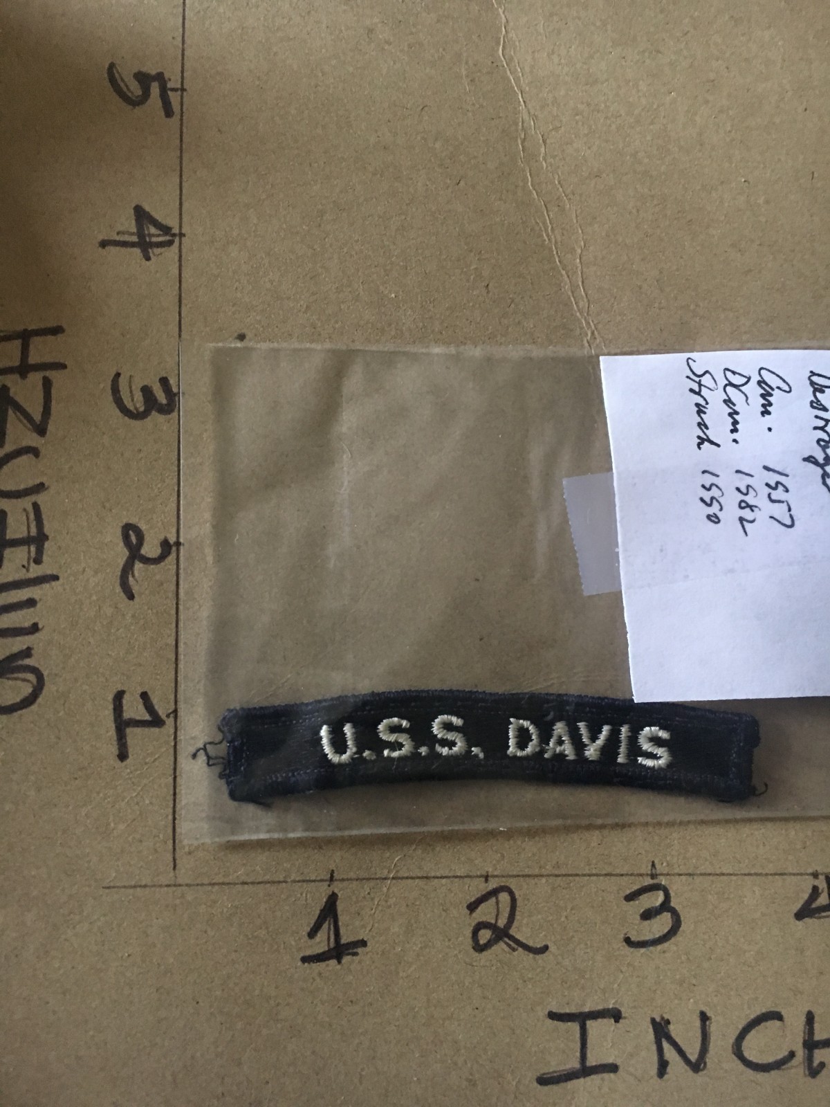 US NAVY SHOULDER STRIP TAB *** rocker *** Patch USS Davis