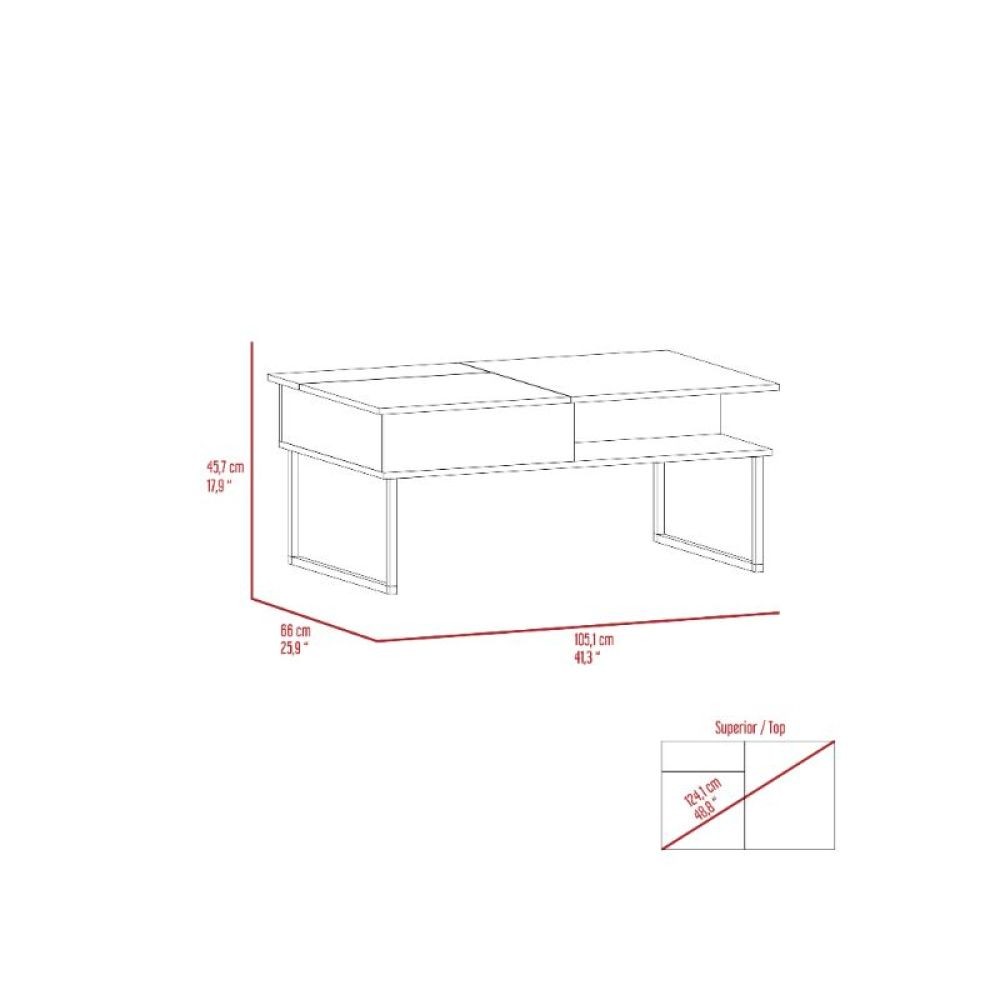 Atlanta Lift Top Coffee Table with Storage Shelf Carbon Espresso Onyx