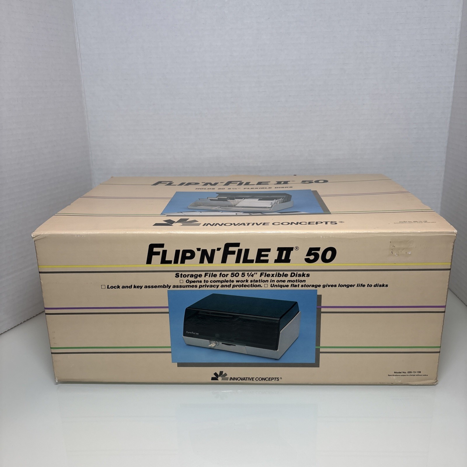 Flip'n'File 2 5.25" Floppy Disk Holder Storage Case. Holds 50 Flexible Disks.