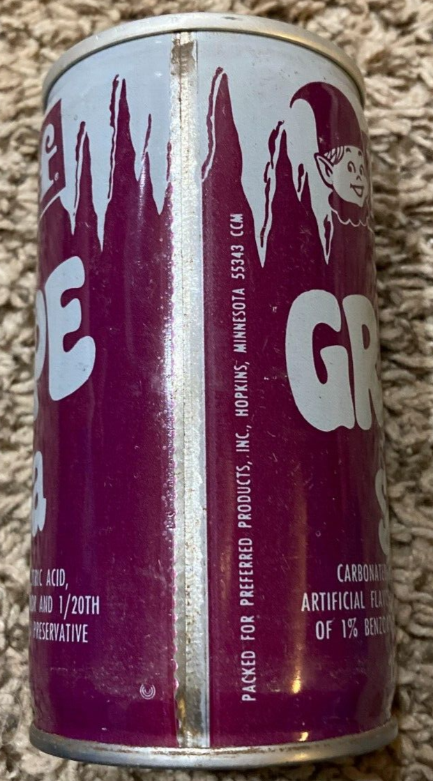 VINTAGE ELF GRAPE SODA PULL TAB STEEL CAN