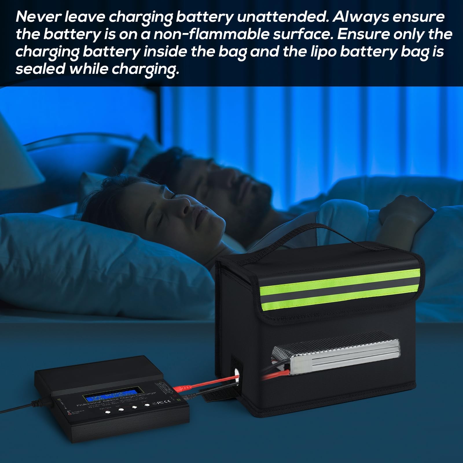 Large Capacity Fireproof Explosion Proof LiPo Battery Guard Bag Charge Port