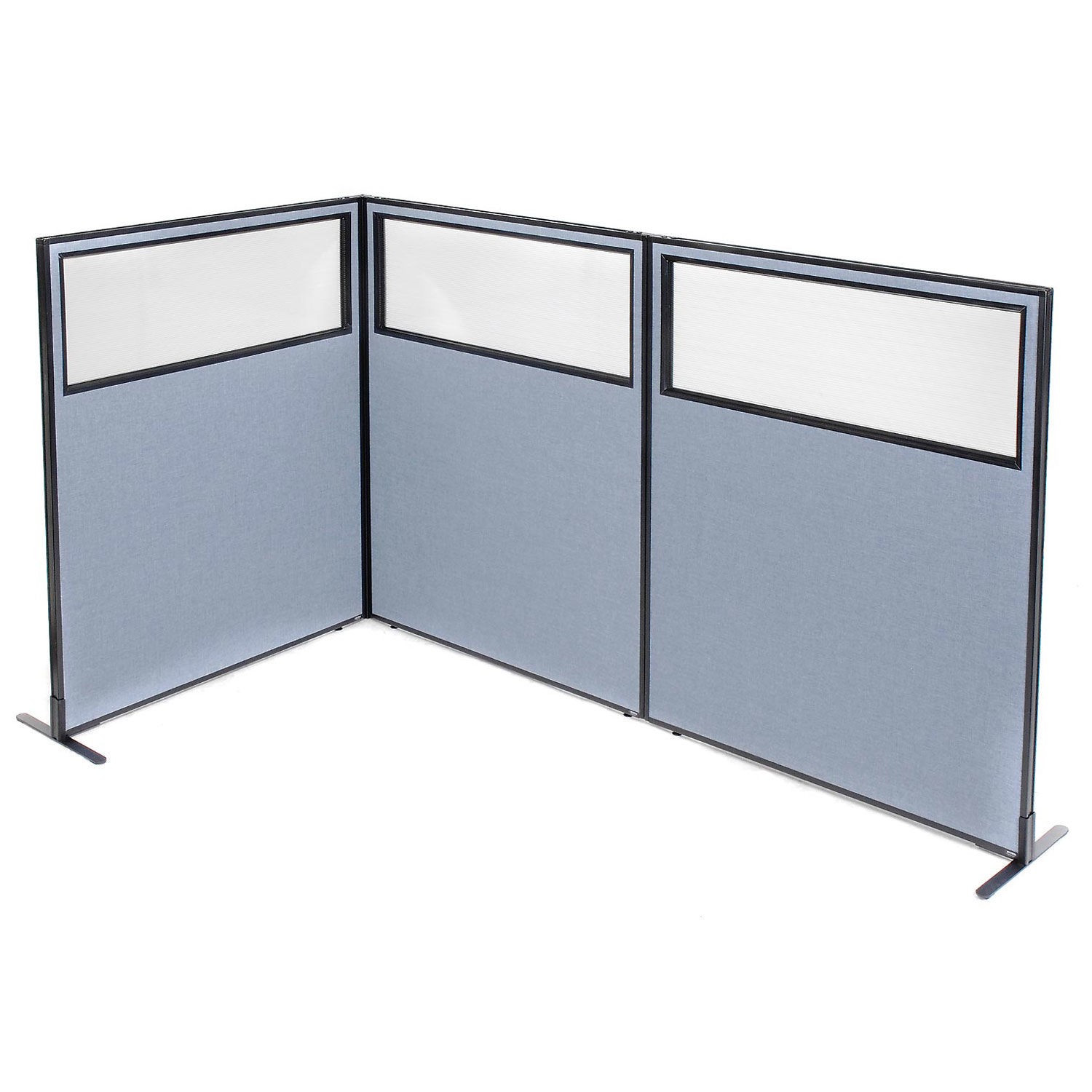 48-1/4"W x 60"H Freestanding 3-Panel Corner Room Divider with Partial Window