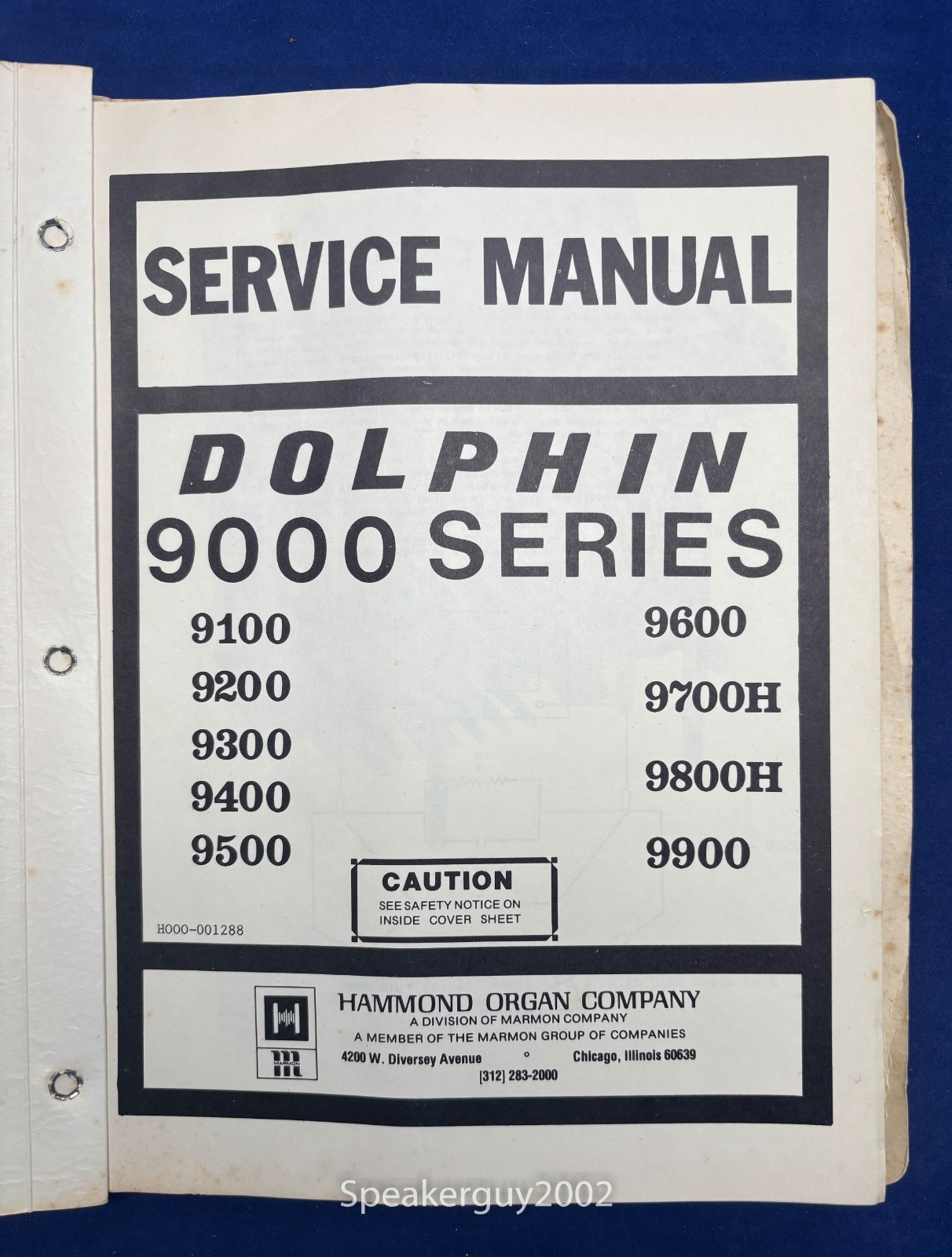 Original Hammond Organ Service Manual / 9000 Series - Dolphin