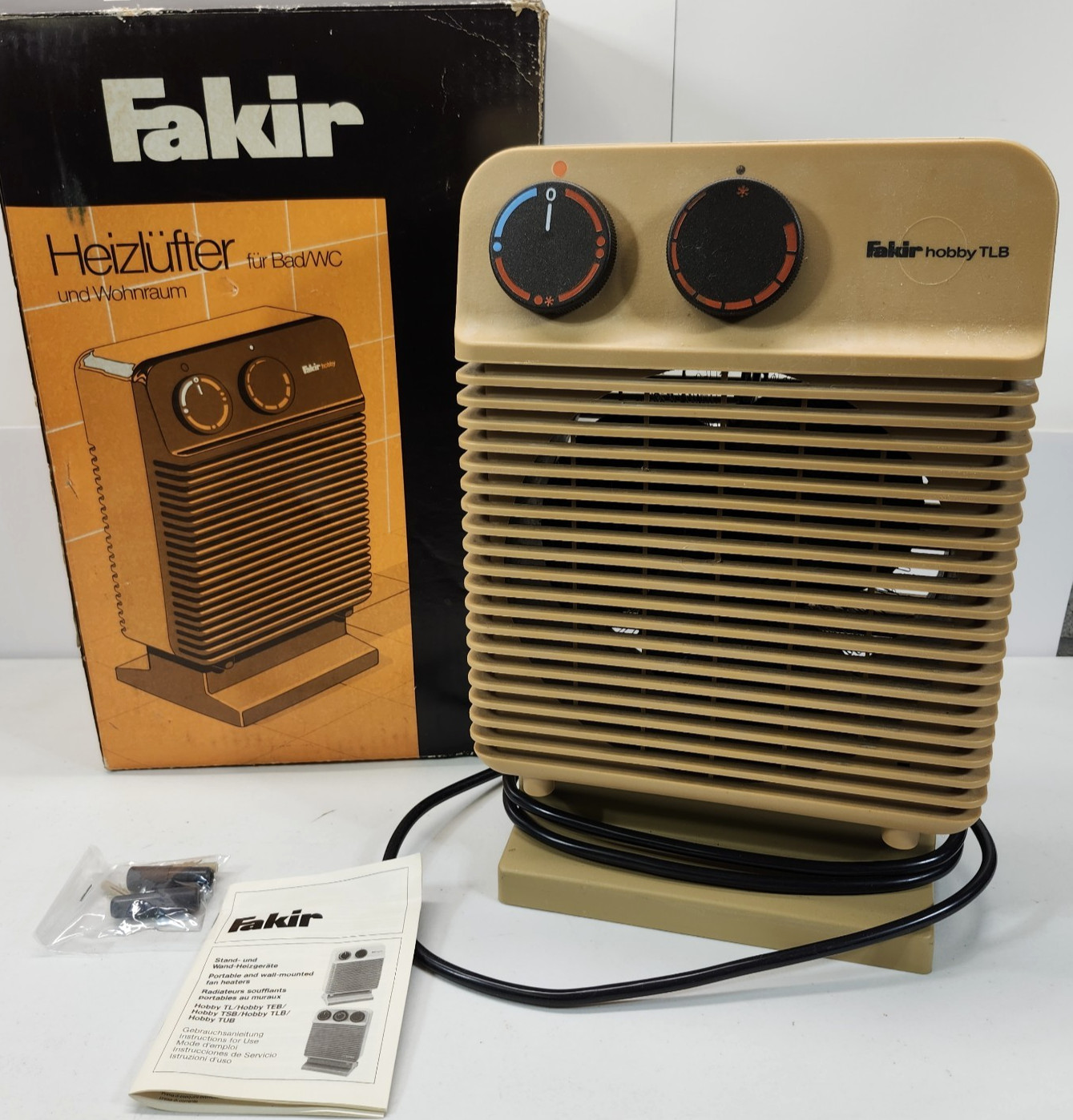 Fakir Portable Electric Space Heater Euro Plug Cord