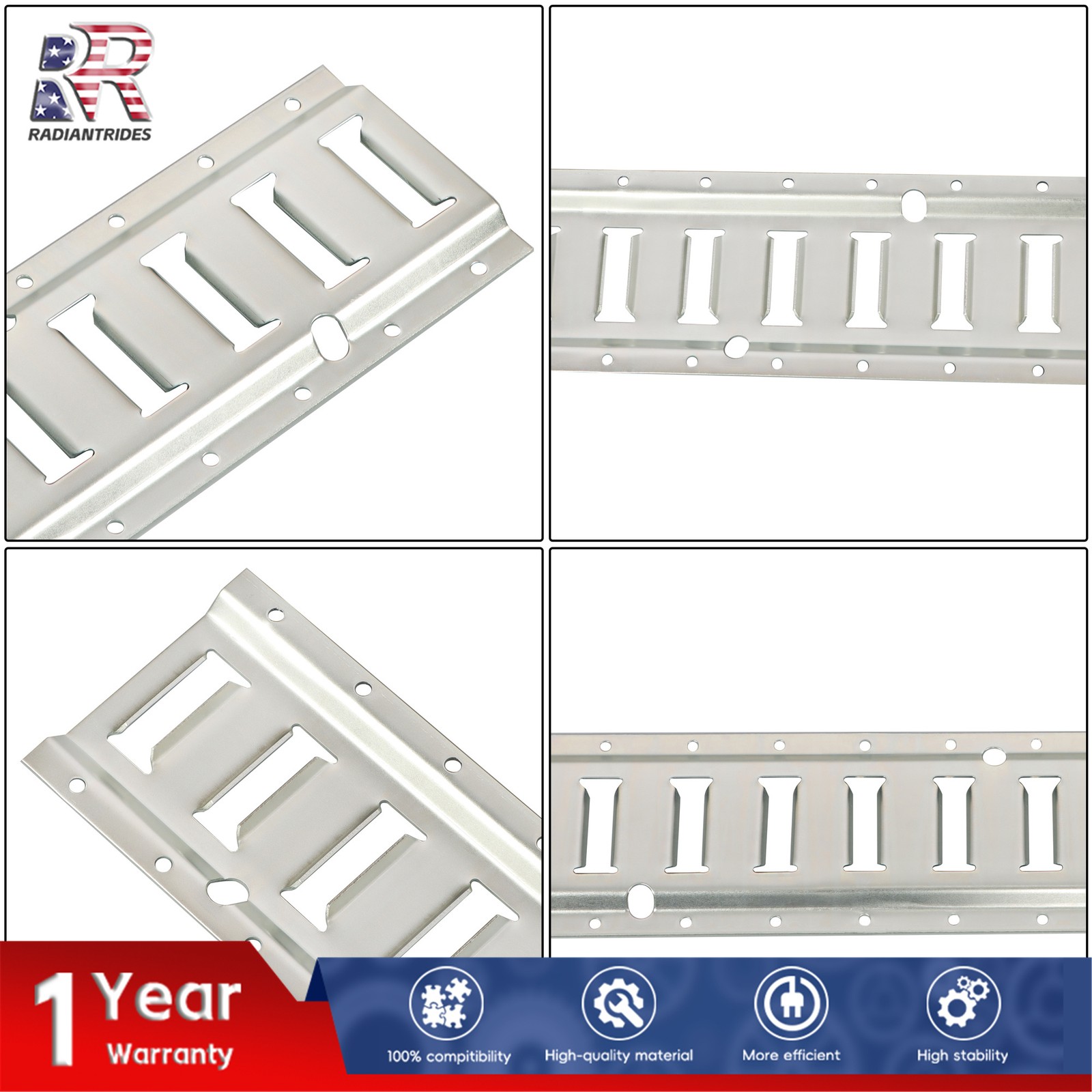 32 Piece 5' Galvanized E Track Rail Set Silver Finish Fit For Enclosed Trailers