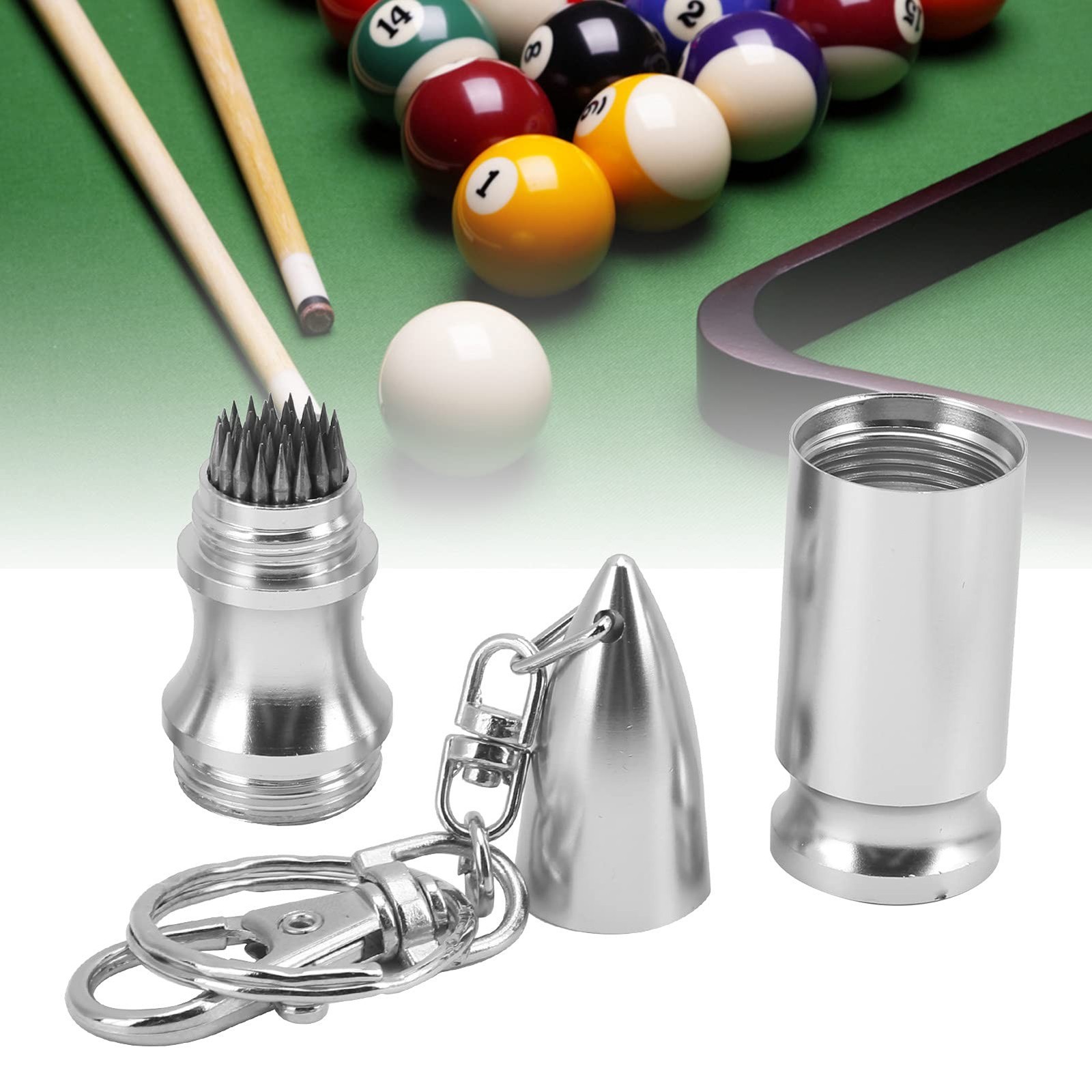 Pwshymi 3 in 1 Snooker Pool Cue Tip Shaper, Cue Shaper Bowtie Cue Tips Stick ...