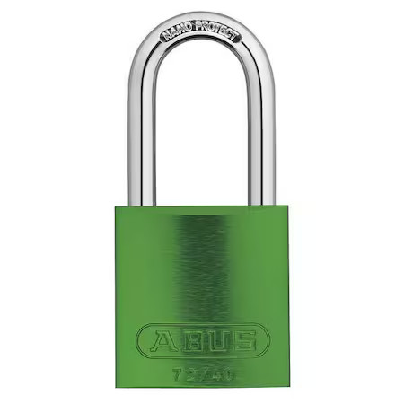 Abus 72 Hb/40-40 Kd Green Lockout Padlock, Keyed Different, Aluminum, Green, 1