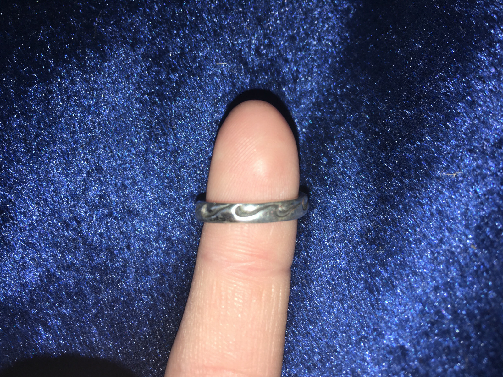 Signed Waves Ocean Theme Adjustable Toe Ring Genuine Sterling Silver 925