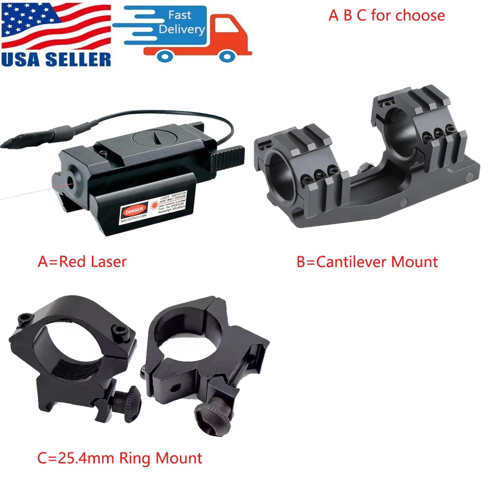 Red Dot Laser Sight Scope/1"&30mm Ring Cantilever Scope Mount/25.4mm Ring Mount
