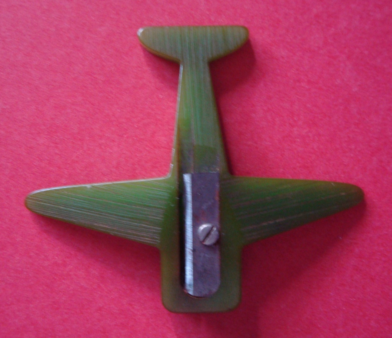 Vintage BAKELITE USA Airplane Pencil Sharpener Green