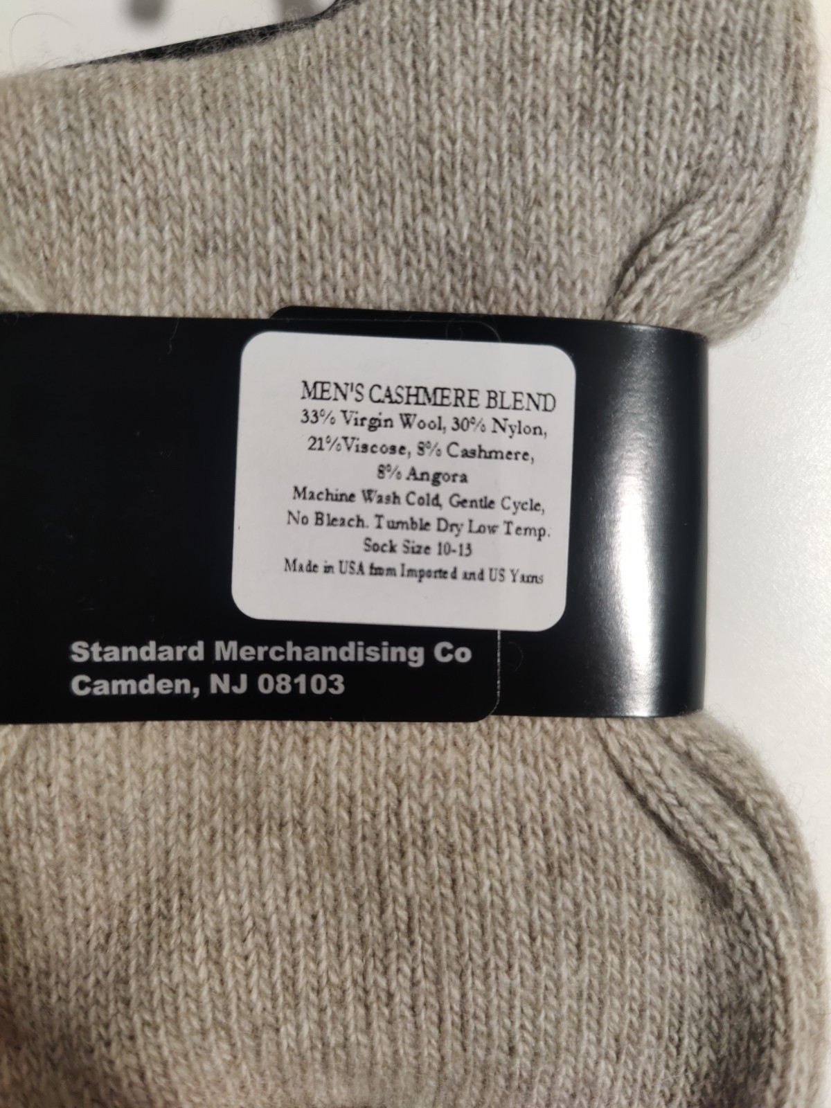 nouvella -men's socks - tan - Cashmere blend - Made in USA **I8**