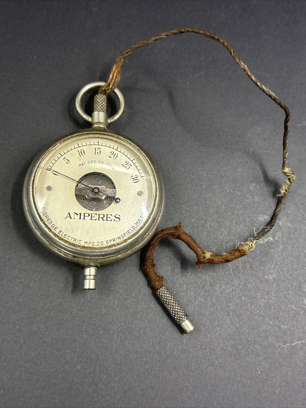 Antique Eldredge Amperes Pocket Amperes 0-30 Amps Patent 1903