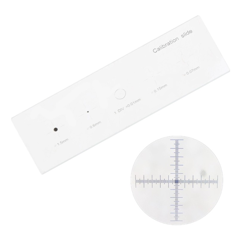 0.01mm Microscope Slides Reticle Calibrating Slide Ruler Cross Calibration Ruler
