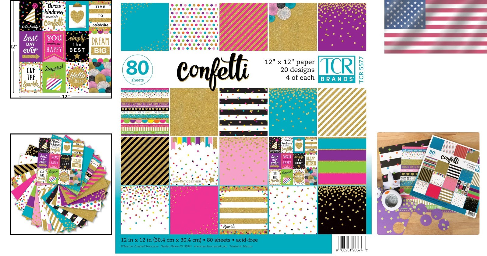 Confetti Project Paper Pad 12" x 12"