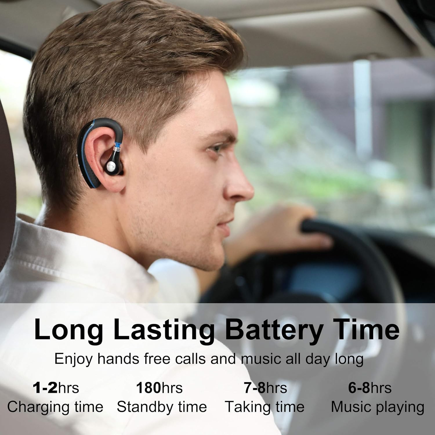 Bluetooth Headset, Wireless Earpiece V5.0 Ultralight Black
