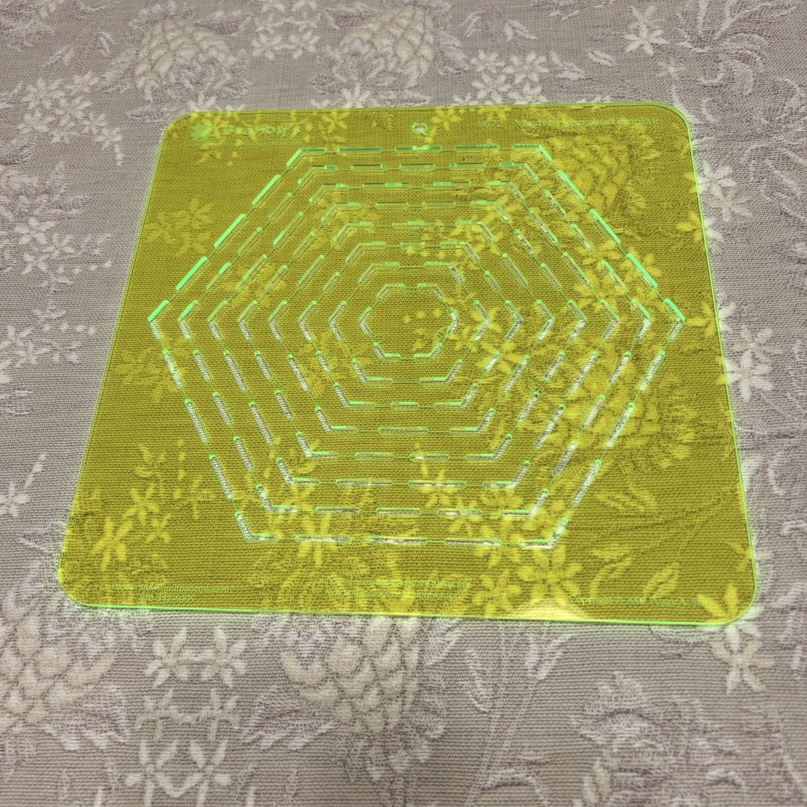 Brandy’s #672 Master Hexagon Template, 8 Sizes From 1/2” To 4”