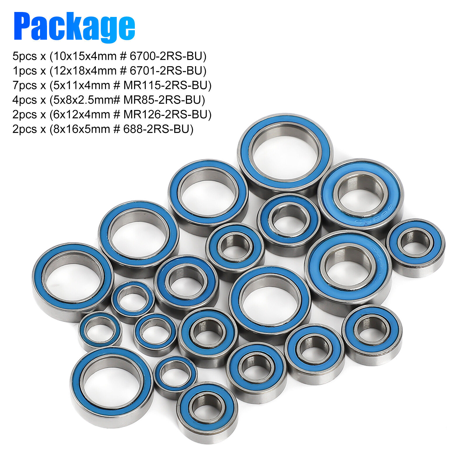 21Pcs RC Bearings Kit for Traxxas Slash 4x4 Rustler Stampede 4X4 VXL Telluride